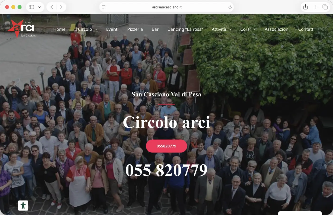 Anteprima della home del sito del Circolo ARCI San Casciano